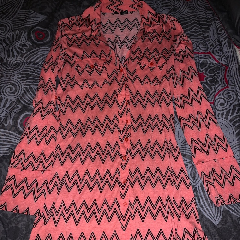 Long sleeve button up dress